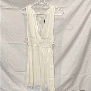 White V-Neck Women’s Dress